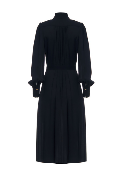 Платье из вискозного жоржета с воротником-платком|Основной цвет:Черный|Артикул:AB16226E2 | Фото 2