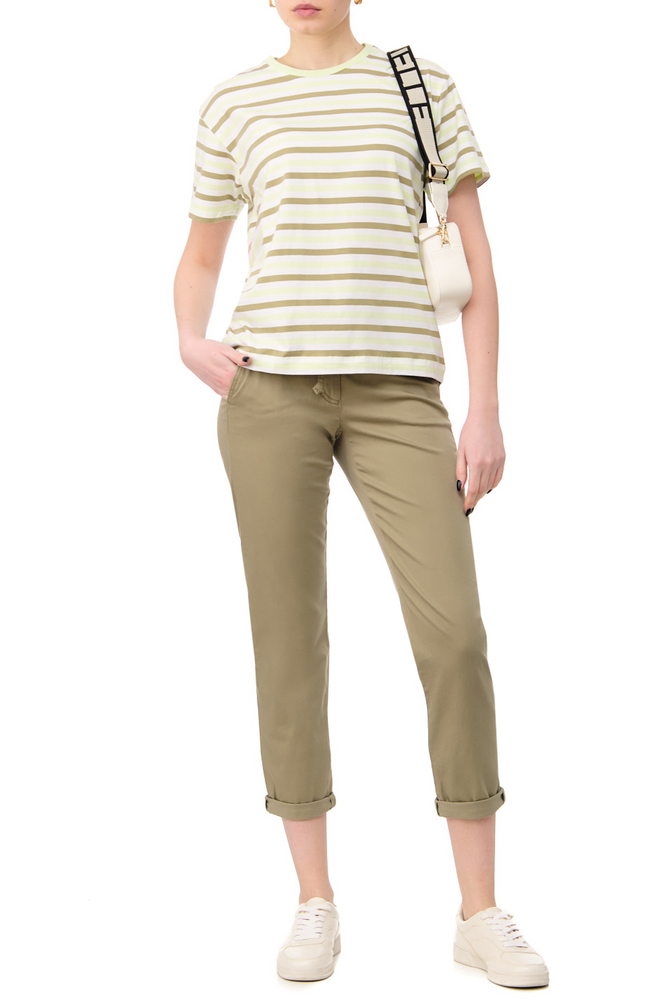 Женский Gerry Weber Футболка из эластичного хлопка в полоску (цвет ), артикул 670001-44031 | Фото 3