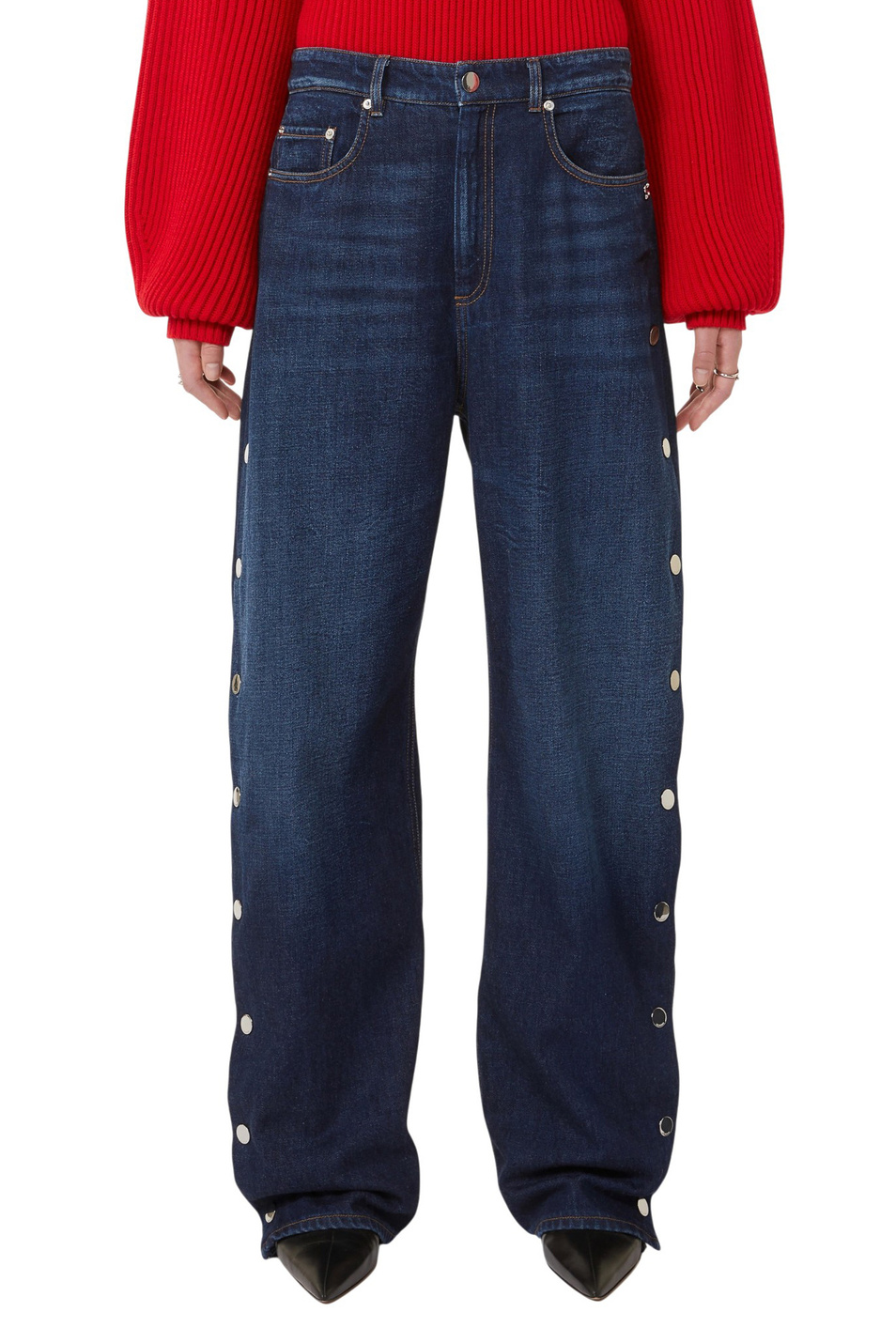 Джинсы LICHENE с отделкаой кнопками|Основной цвет:Синий Женский Sportmax Джинсы LICHENE с отделкаой кнопками (цвет ), артикул 2522186212 | Фото 3