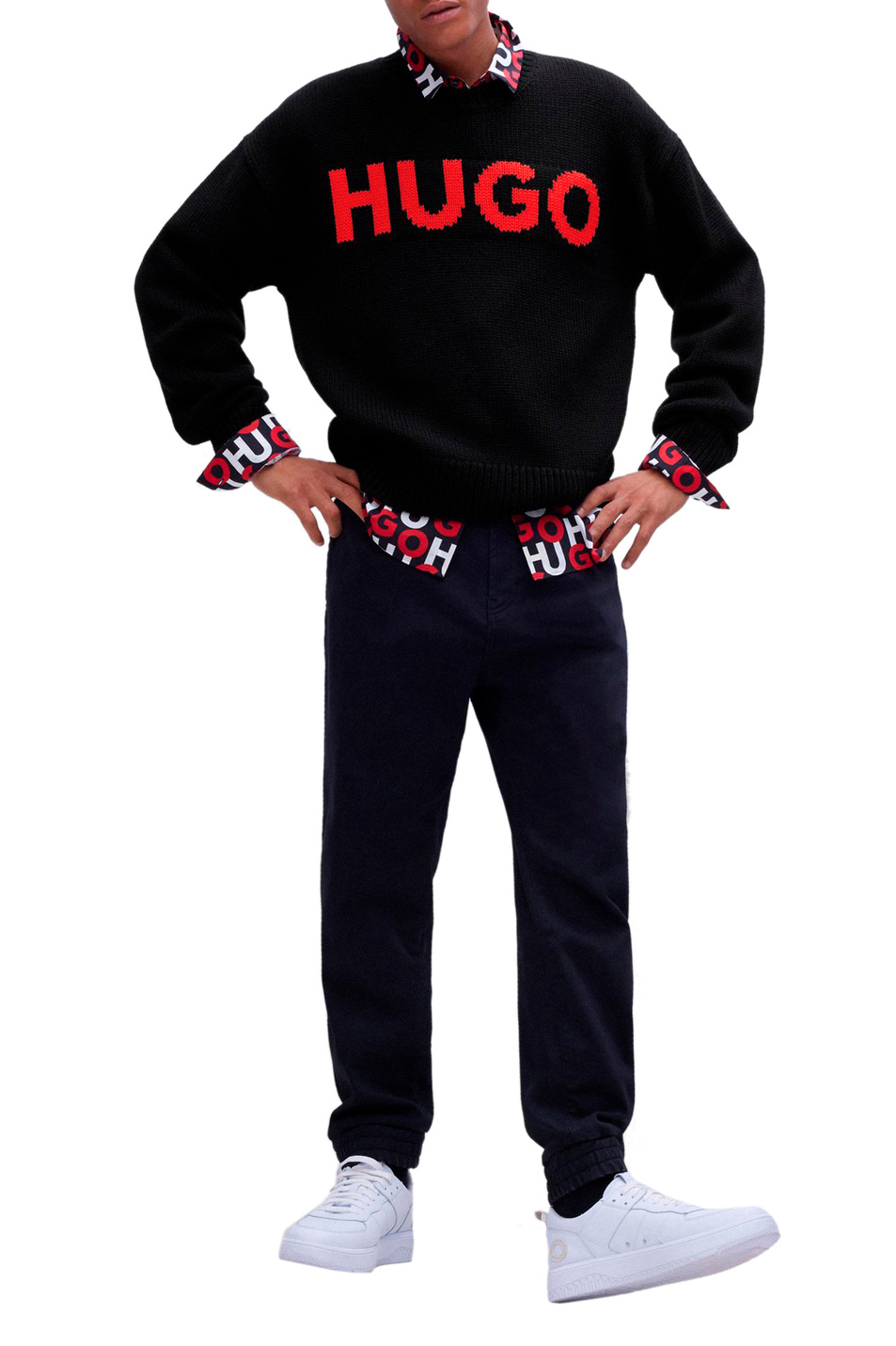 Мужской HUGO Свитер оверсайз с логотипом (цвет ), артикул 50475072 | Фото 2
