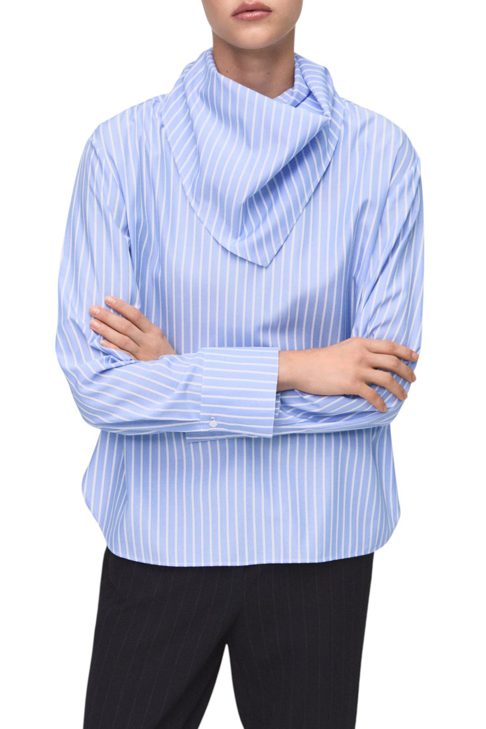 Блузка KIKE в полоску|Основной цвет:Голубой Женский Mango Блузка KIKE в полоску (цвет ), артикул 17095808 | Фото 3