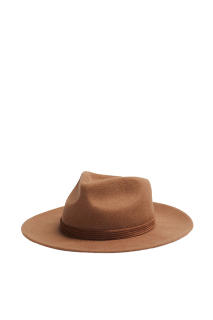 Шляпа из натуральной шерсти|Основной цвет:Коричневый|Артикул:201615 | Фото 1