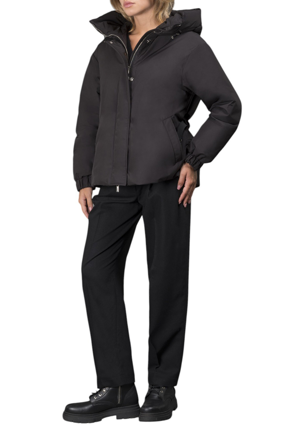 Куртка GLAREA-STP с поясом|Основной цвет:Черный Женский MooRER Куртка GLAREA-STP с поясом (цвет ), артикул MODGI101070-TEPA023-GLARE | Фото 3