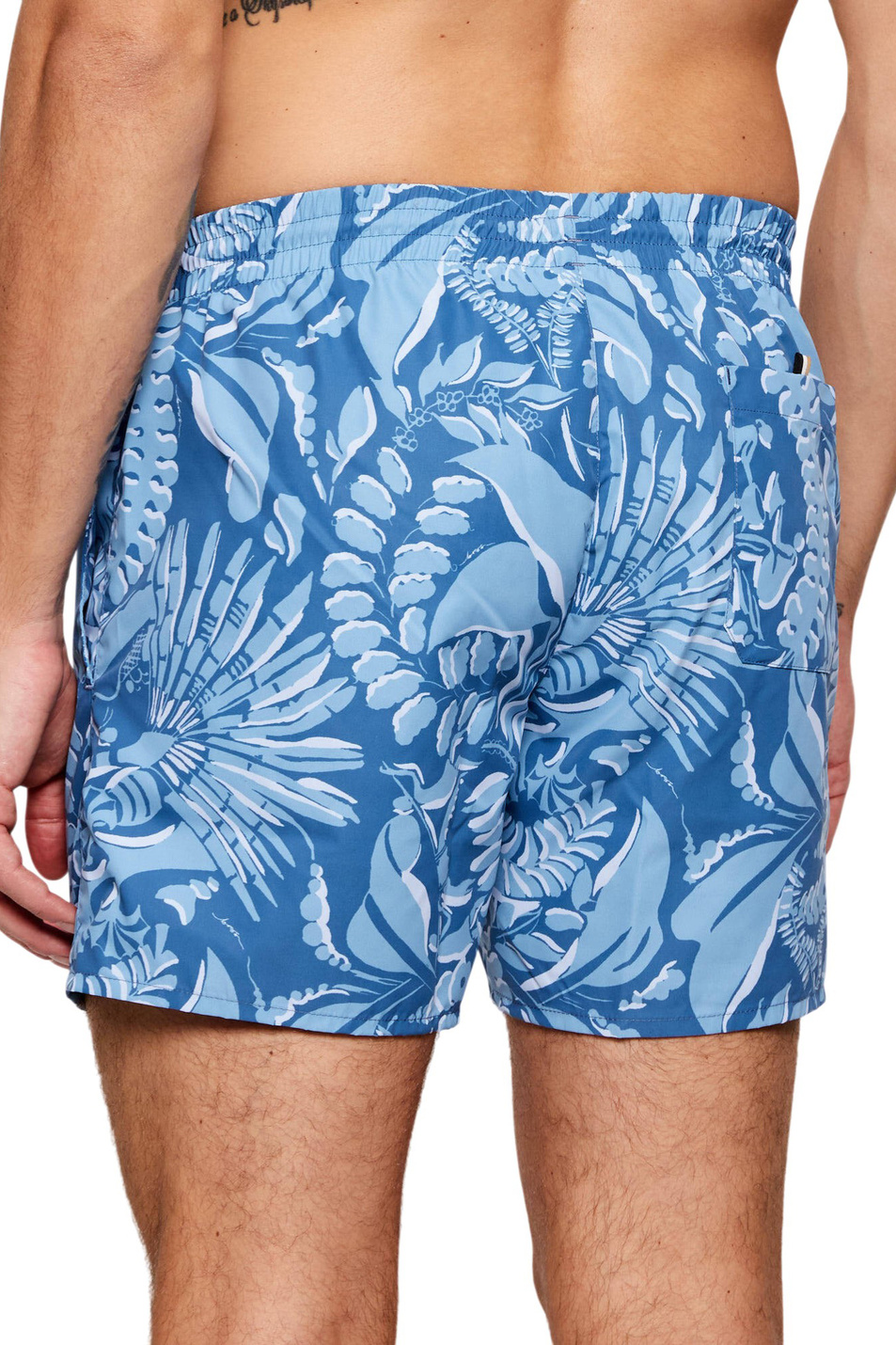 Шорты для плавания с принтом|Основной цвет:Голубой Мужской BOSS Шорты для плавания с принтом (цвет ), артикул 50508844 | Фото 4