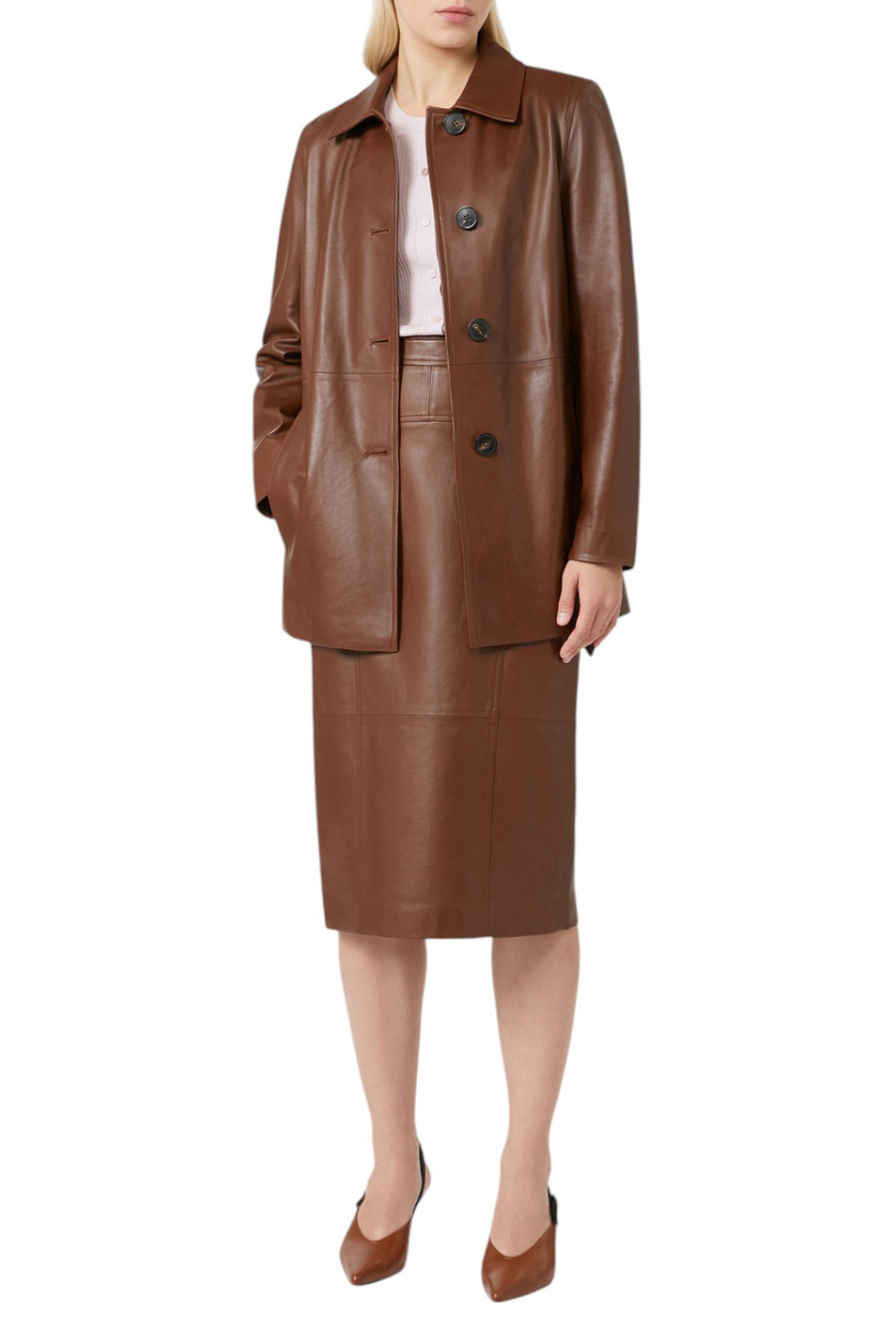 Юбка TAIGA из натуральной кожи|Основной цвет:Коричневый Женский Max Mara Юбка TAIGA из натуральной кожи (цвет ), артикул 2526406011 | Фото 3