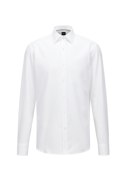 Рубашка прямого кроя с длинными рукавами|Основной цвет:Белый|Артикул:50473277 | Фото 1