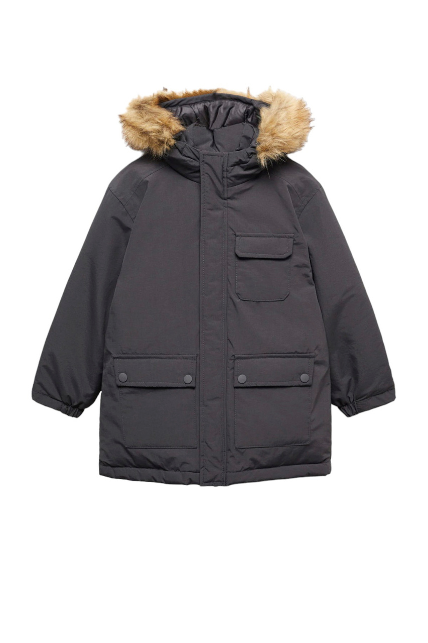 Куртка GAEL с капюшоном из искусственного меха|Основной цвет:Серый|Артикул:57065977 | Фото 1