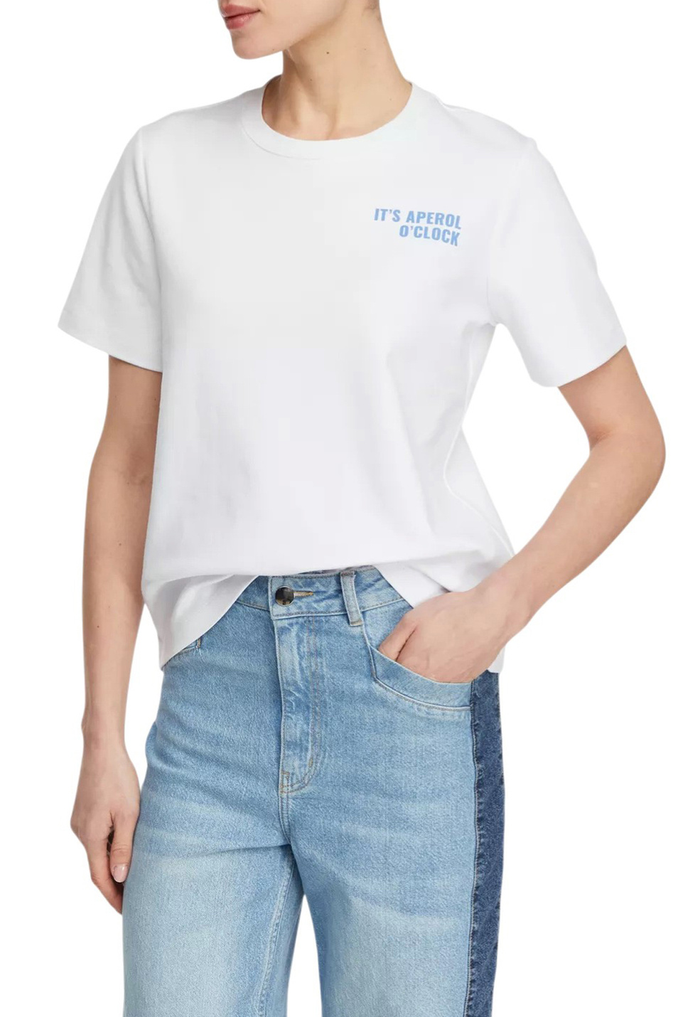 Женский Comma Футболка из хлопка с принтом (цвет ), артикул 2181590 | Фото 3