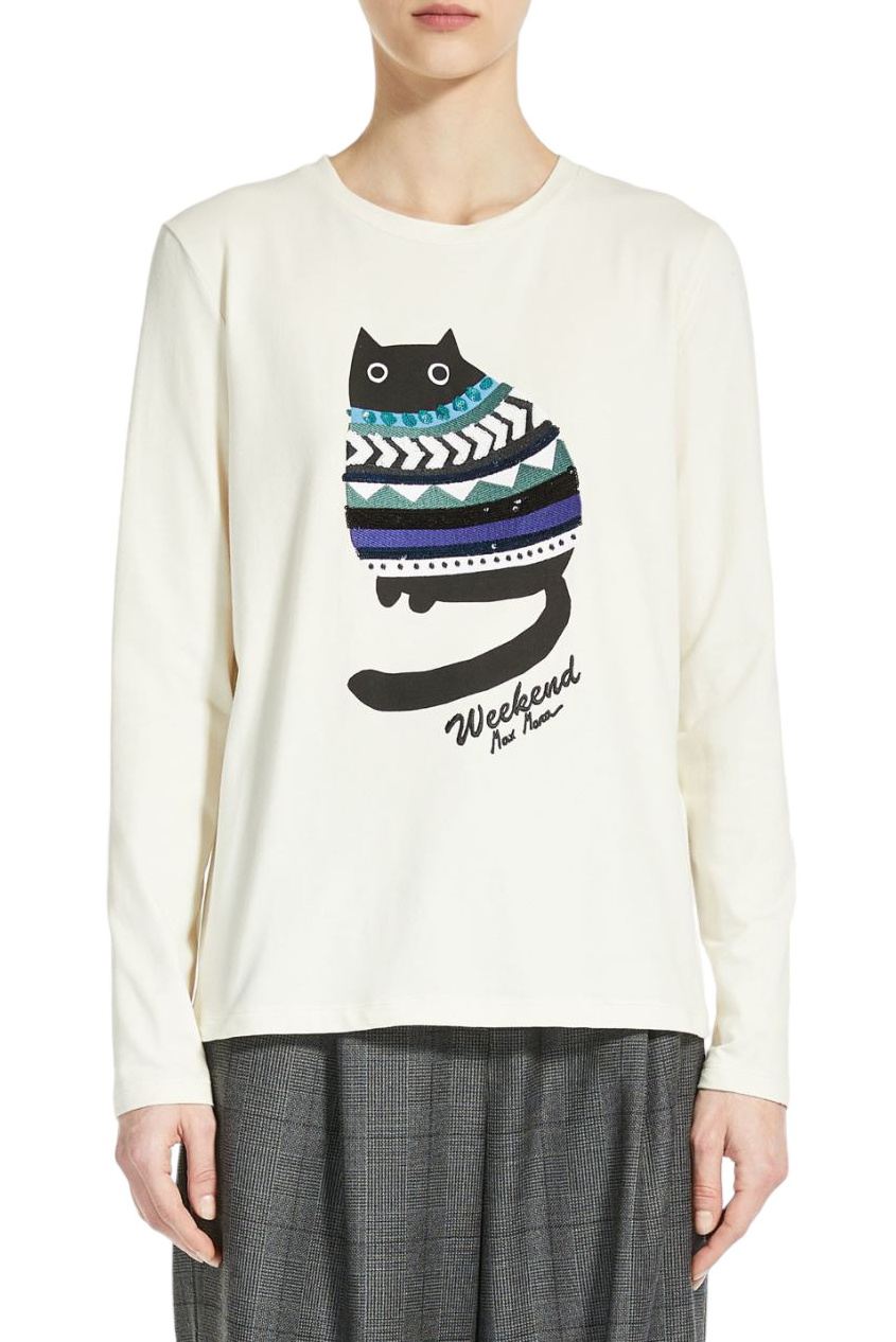 Женский Weekend Max Mara Лонгслив SIAMESE из эластичного хлопка с принтом (цвет ), артикул 2359460433 | Фото 1