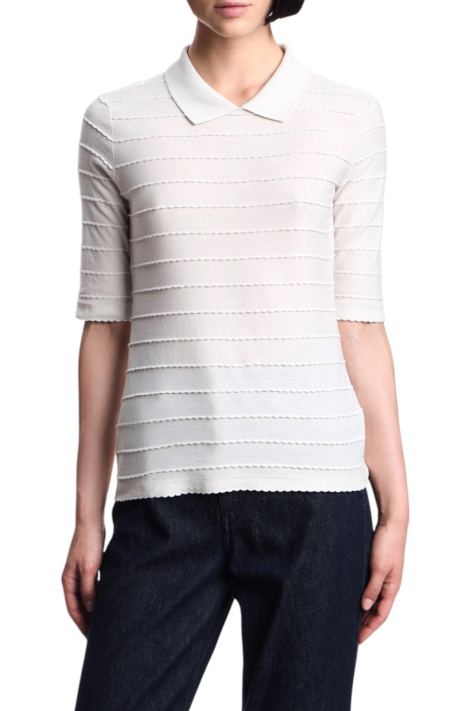 Женский Emporio Armani Поло из хлопка (цвет ), артикул EW001980-AF16068 | Фото 3