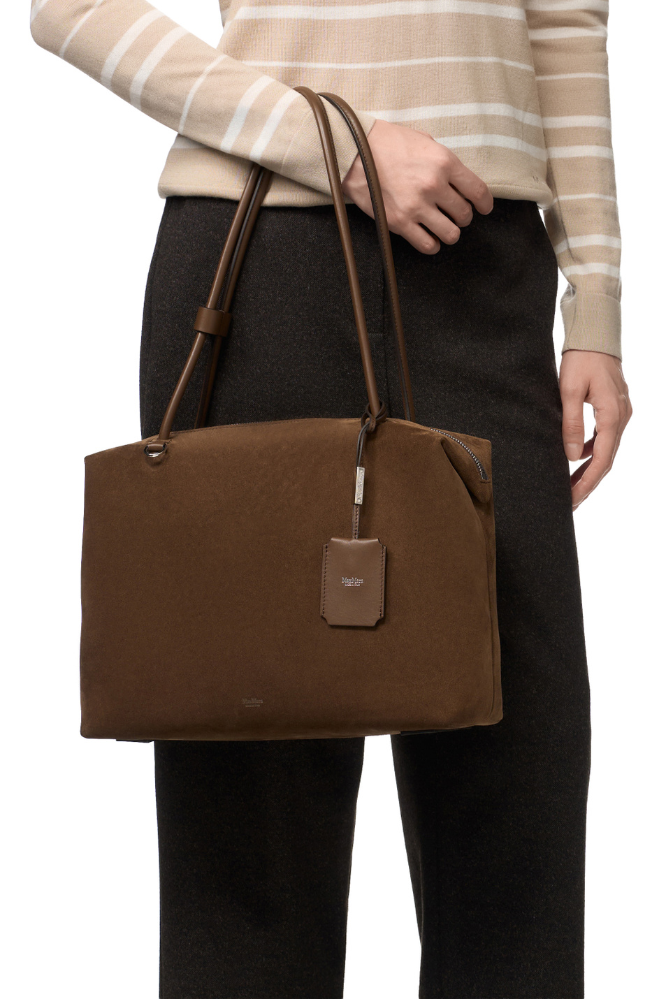 Женский Max Mara Сумка Boston из натуральной замши (цвет ), артикул 2624516091 | Фото 7