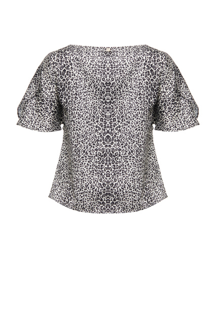 Блузка с анималистичным принтом|Основной цвет:Серый|Артикул:CA2084TS987 | Фото 2