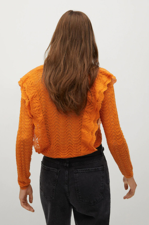 Mango Укороченный ажурный свитер FRILLA ( цвет), артикул 87000547 | Фото 5