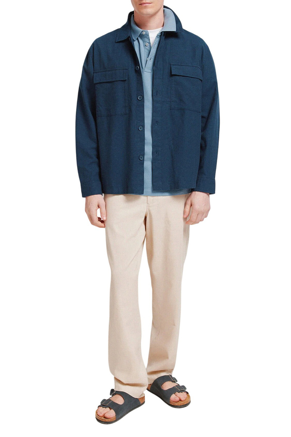 Мужской Springfield Рубашка из хлопка и льна (цвет ), артикул 0993391 | Фото 2