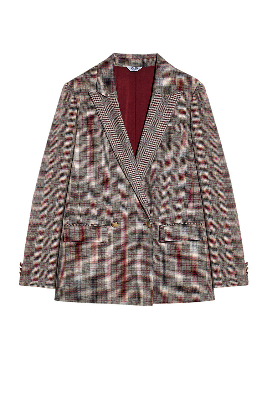 Двубортный пиджак|Основной цвет:Разноцветный|Артикул:WF1299T3021 | Фото 1