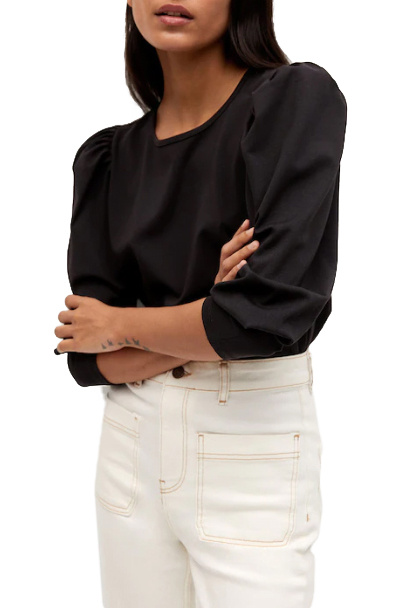 Лонгслив MARY с рукавами-фонариками|Основной цвет:Черный Женский Mango Лонгслив MARY с рукавами-фонариками (цвет ), артикул 87055690 | Фото 3
