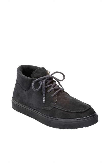 Ботинки из натуральной замши на шнуровке|Основной цвет:Черный|Артикул:50202-061 | Фото 2