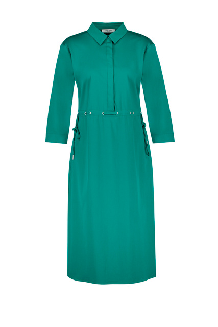 Платье-рубашка с кулиской|Основной цвет:Зеленый|Артикул:685002-66501 | Фото 1