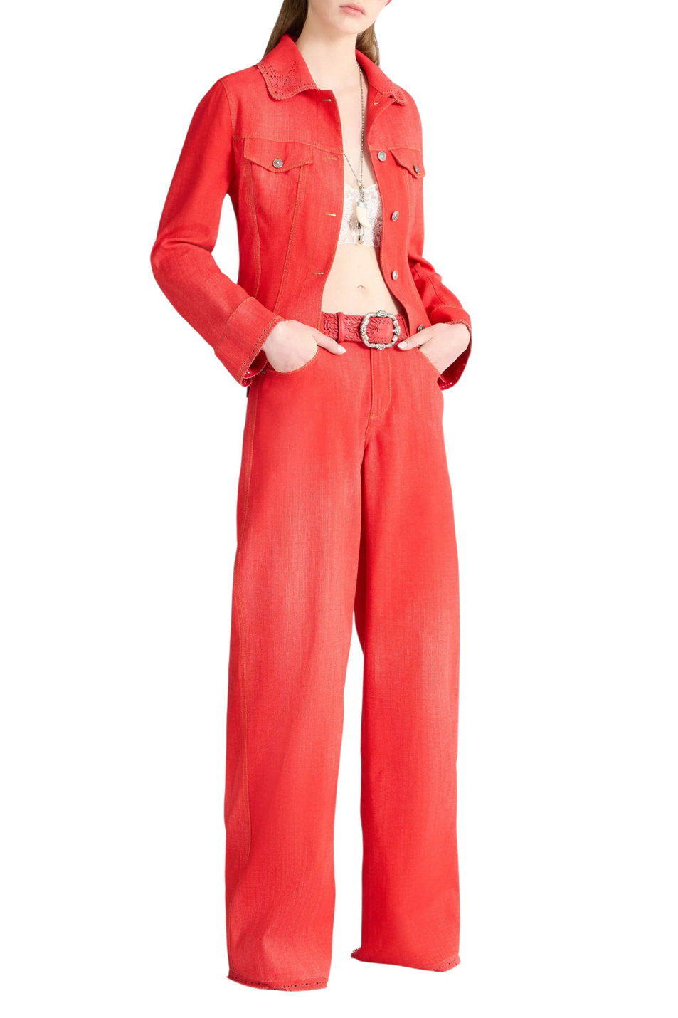 Женский ERMANNO SCERVINO Джинсы с эффектом потертости (цвет ), артикул D487P367RTEEMY | Фото 2