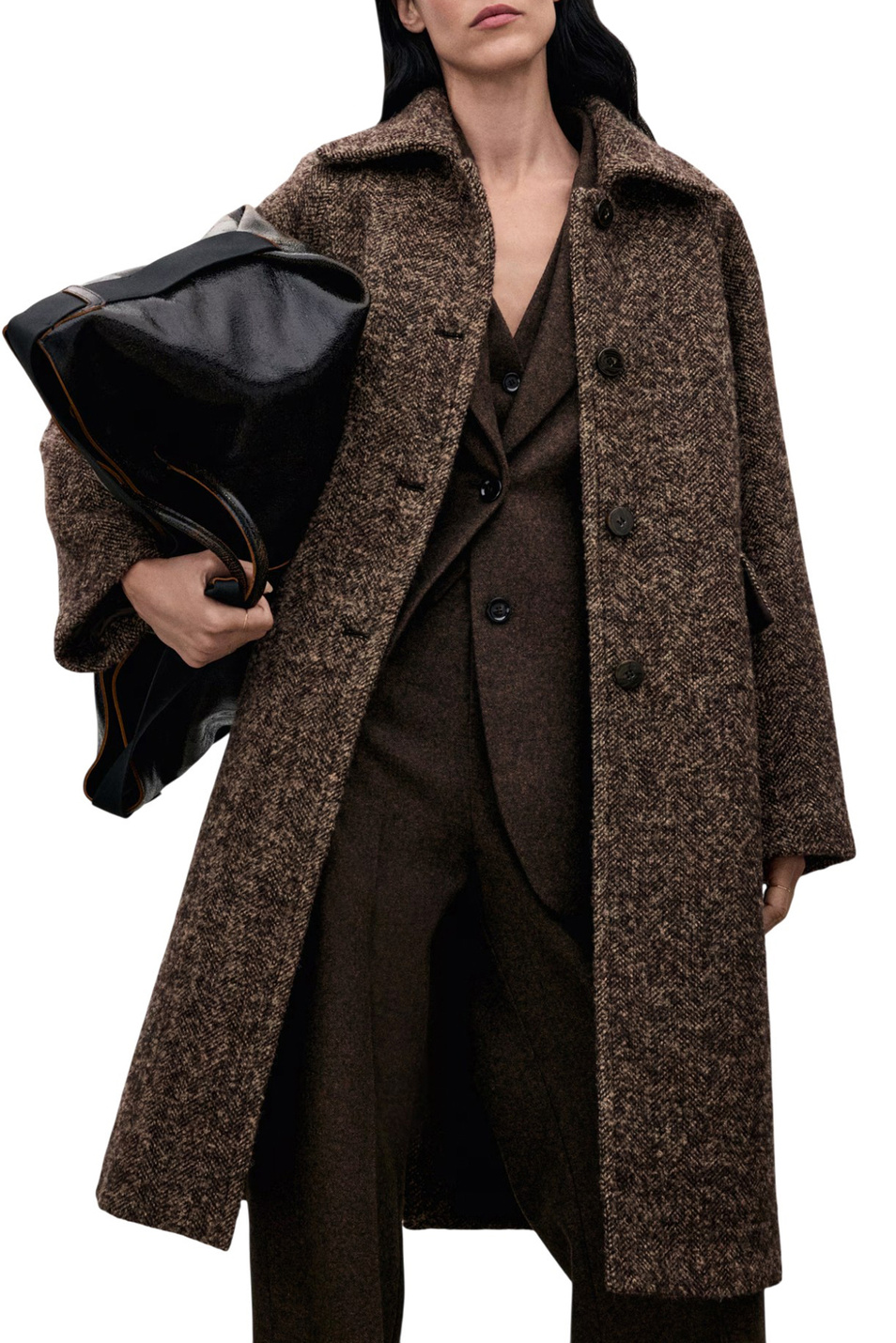 Пальто BASSEL из смесовой шерсти|Основной цвет:Коричневый Женский Mango Пальто BASSEL из смесовой шерсти (цвет ), артикул 17037910 | Фото 3