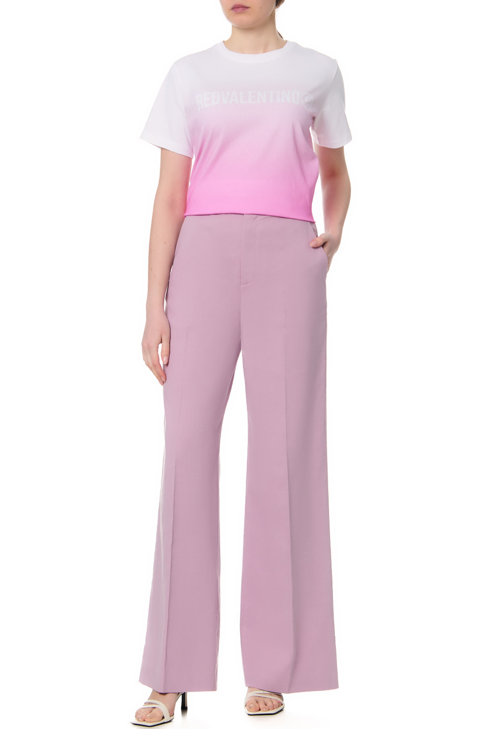 Женский Red Valentino Футболка из натурального хлопка с логотипом (цвет ), артикул XR0MG14A6HB | Фото 3