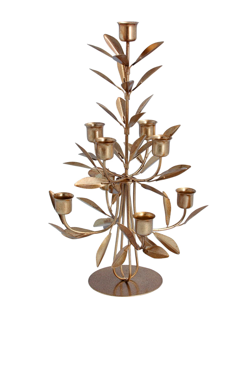 Канделябр на 9 свечей "Листовое дерево", 38 см|Основной цвет:Золотой|Артикул:51684 | Фото 1