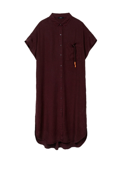 Платье-рубашка свободного кроя|Основной цвет:Коричневый|Артикул:196562 | Фото 1