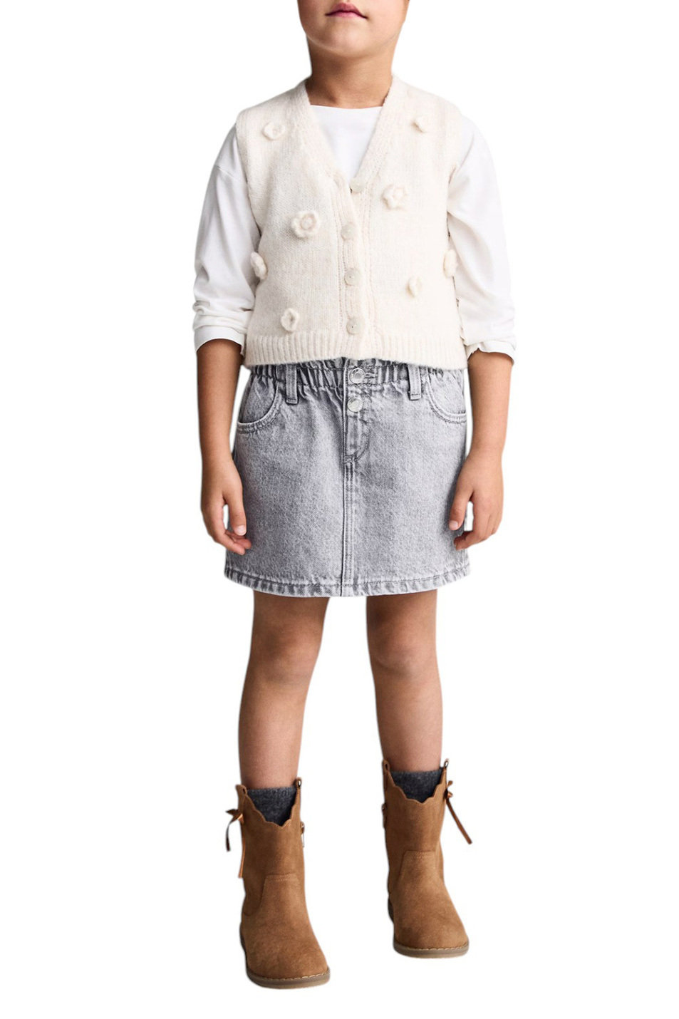 Девочкам Mango Kids Юбка CINDY из смесового хлопка (цвет ), артикул 87010627 | Фото 3