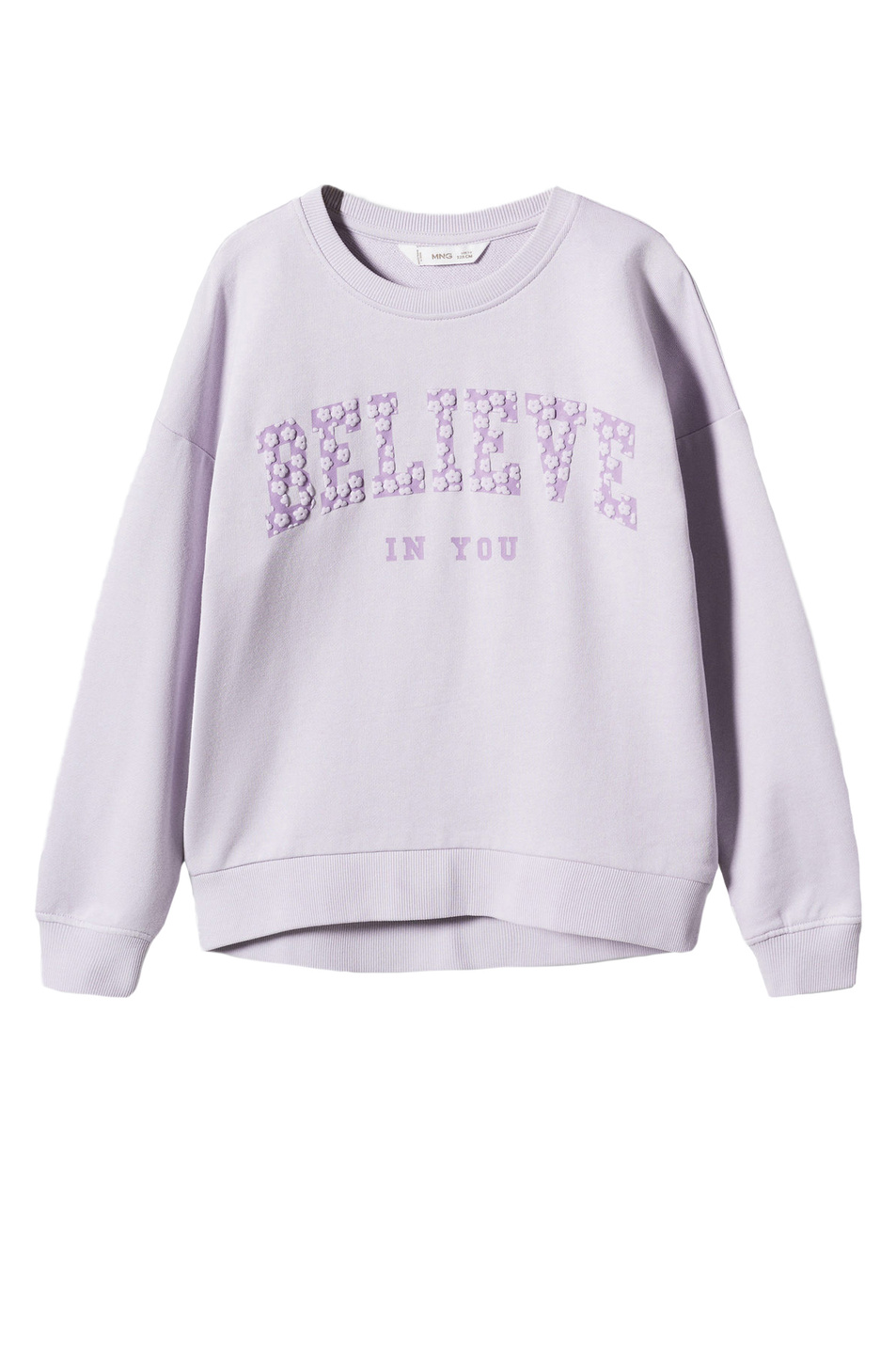 Девочкам Mango Kids Свитшот DUBLINI из хлопка с надписью (цвет ), артикул 47041284 | Фото 1