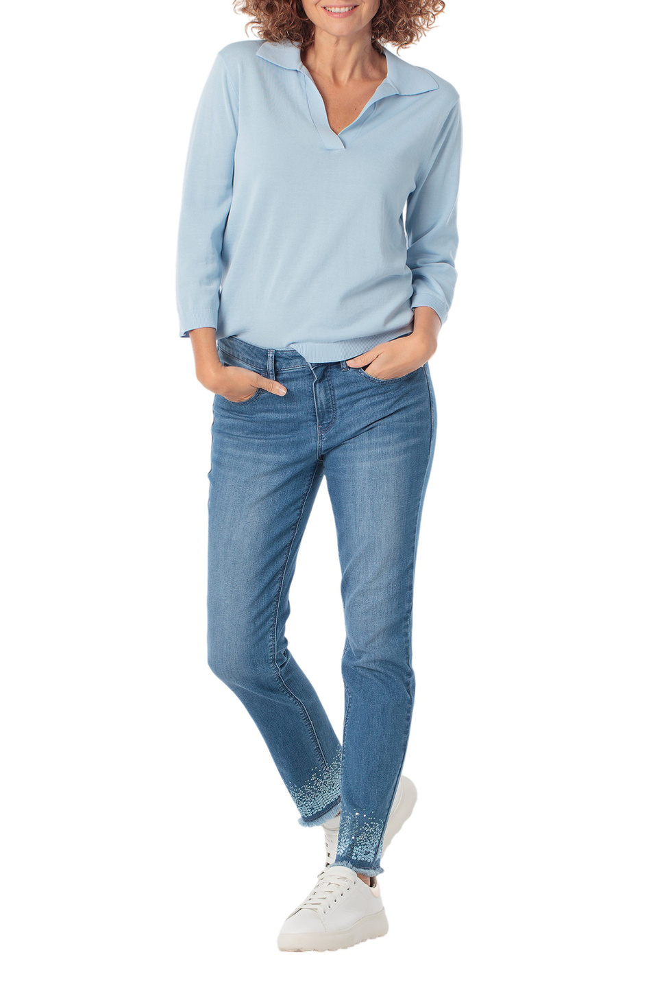 Женский Gerry Weber Джемпер поло однотонный (цвет ), артикул N66202 | Фото 3