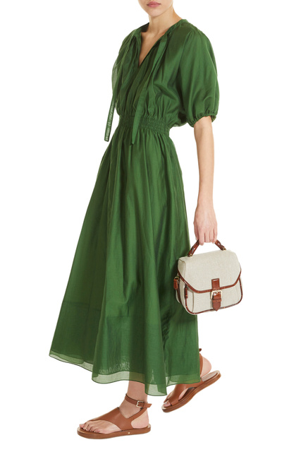 Платье CARTER с V-образным вырезом|Основной цвет:Зеленый|Артикул:92210722 | Фото 2