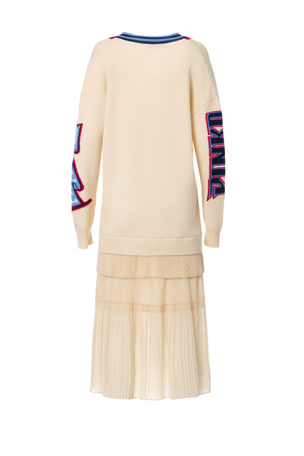 Платье-свитер с плиссированной юбкой|Основной цвет:Бежевый|Артикул:1G1749Y7Z8 | Фото 2