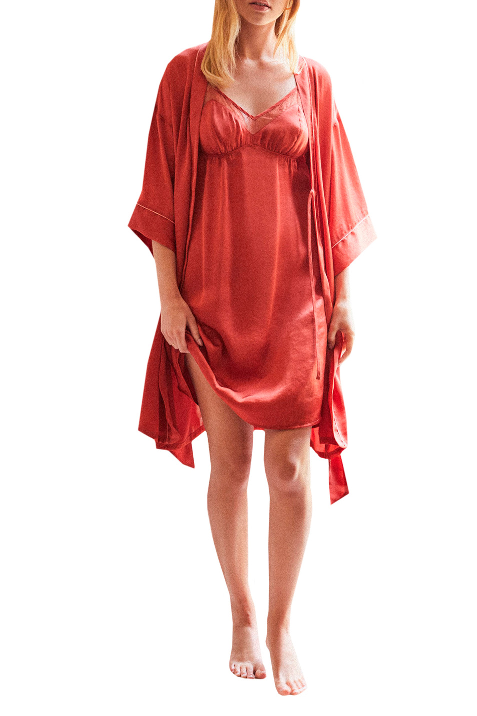 Женский Women'secret Атласный халат средней длины (цвет ), артикул 2534012 | Фото 1