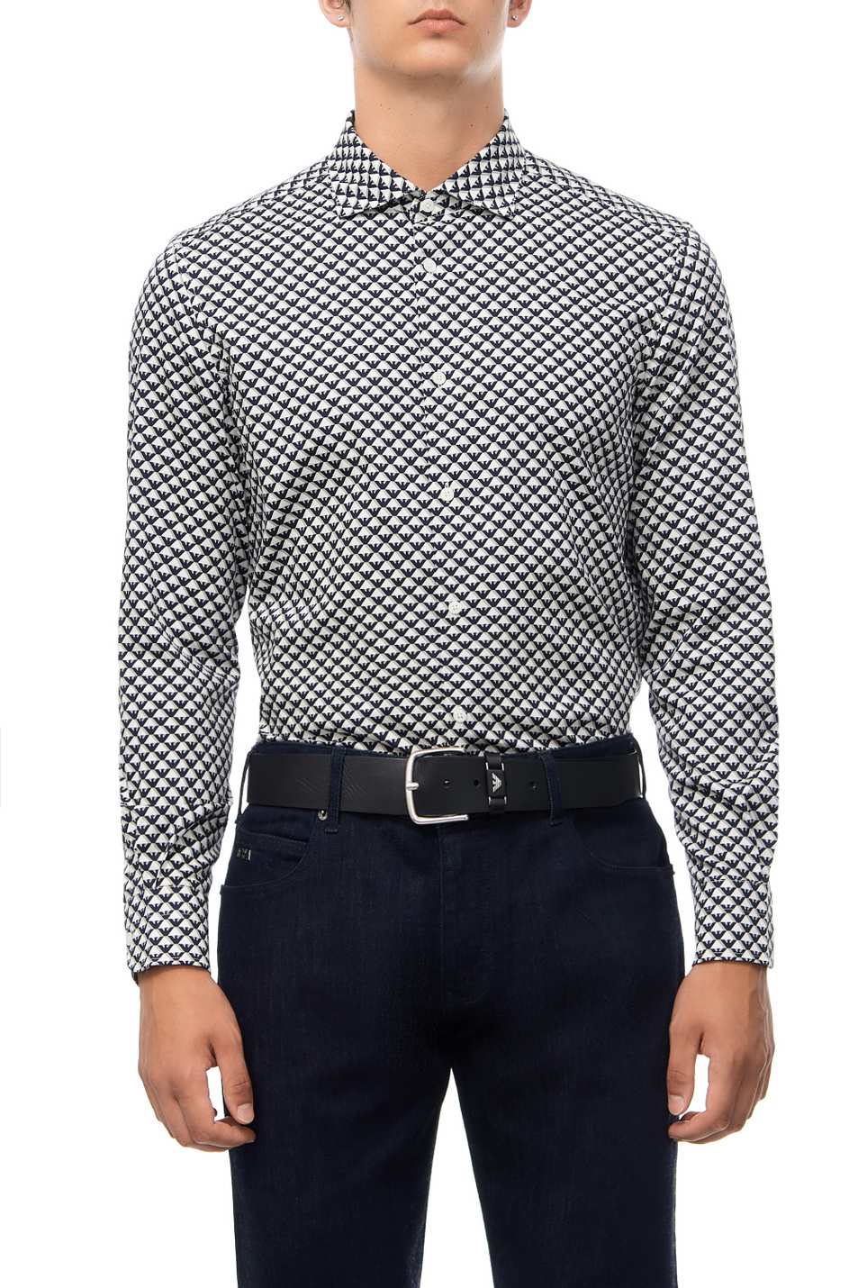 Мужской Emporio Armani Рубашка с логотипированным принтом (цвет ), артикул 6R1C86-1NMVZ | Фото 1