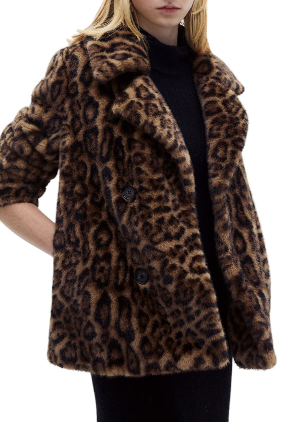 Полупальто FELINA с принтом|Основной цвет:Коричневый Женский Mango Полупальто FELINA с принтом (цвет ), артикул 77039045 | Фото 4