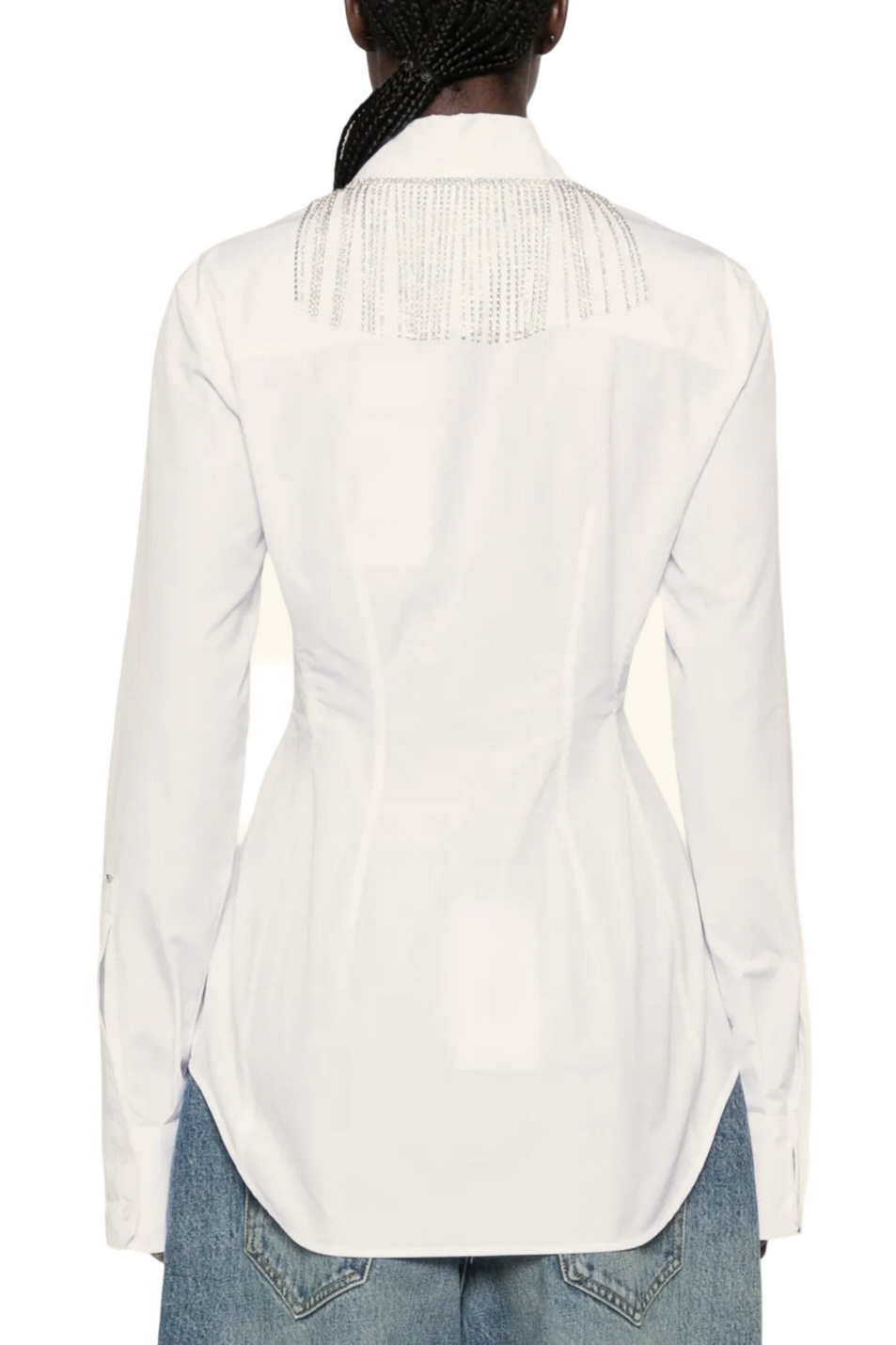 Женский Sportmax Блузка PESI из хлопка со стразами (цвет ), артикул 2622196041 | Фото 5