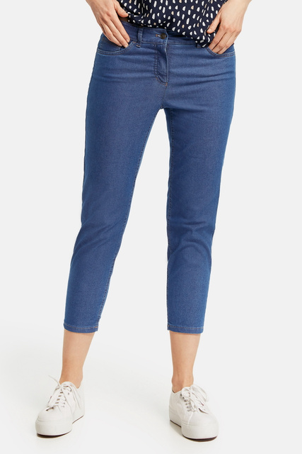 Укороченные джинсы из эластичного денима|Основной цвет:Синий|Артикул:92335-67813-Best4me 7/8 | Фото 1