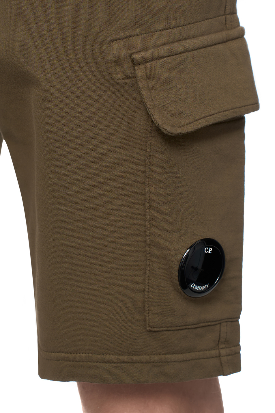 Шорты из хлопка|Основной цвет:Хаки Мужской C.P. Company Шорты из хлопка (цвет ), артикул 18CMSB069A002246G | Фото 7
