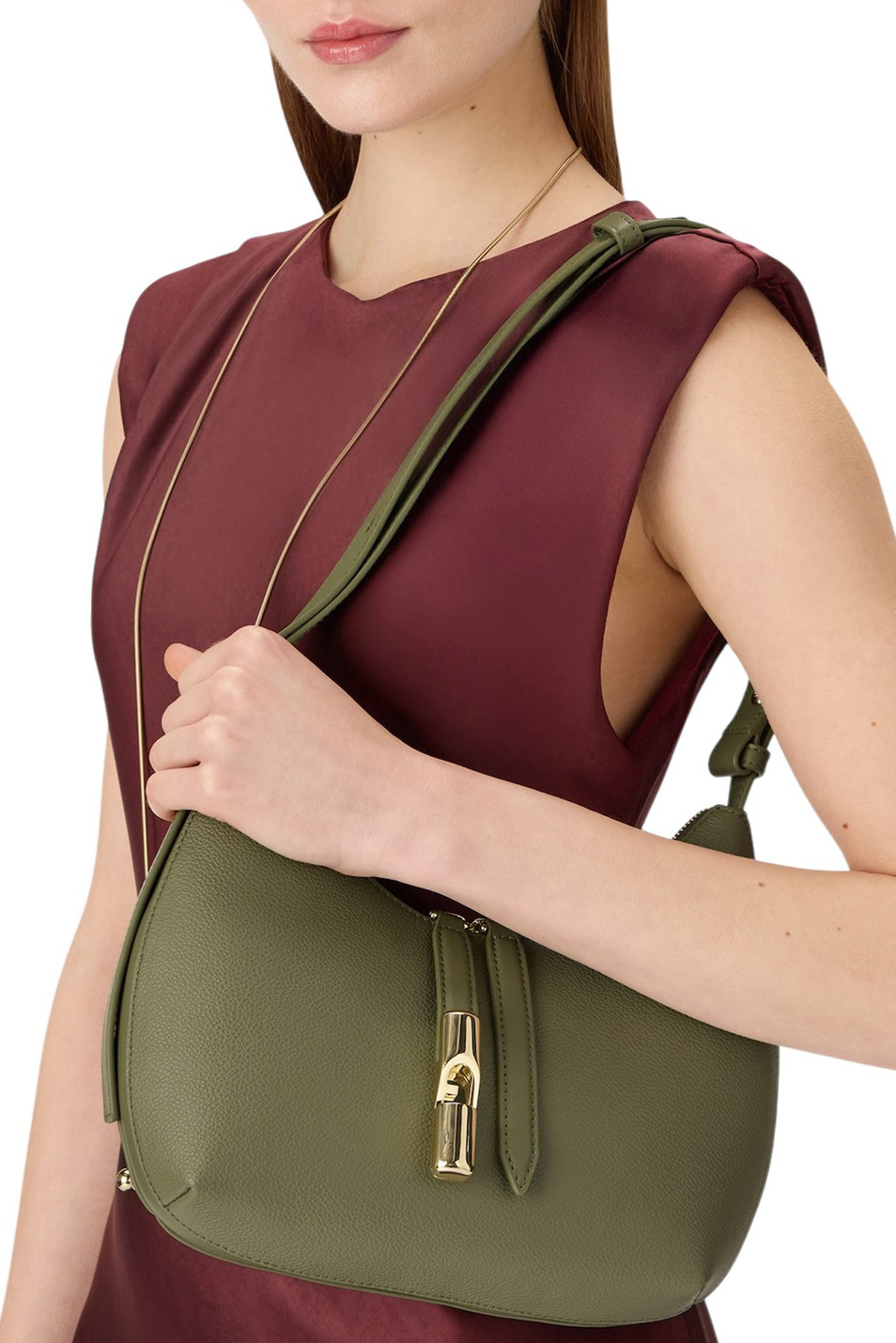 Сумка GOCCIA S из натуральной кожи|Основной цвет:Зеленый Женский Furla Сумка GOCCIA S из натуральной кожи (цвет ), артикул WB01500-BX3353 | Фото 3