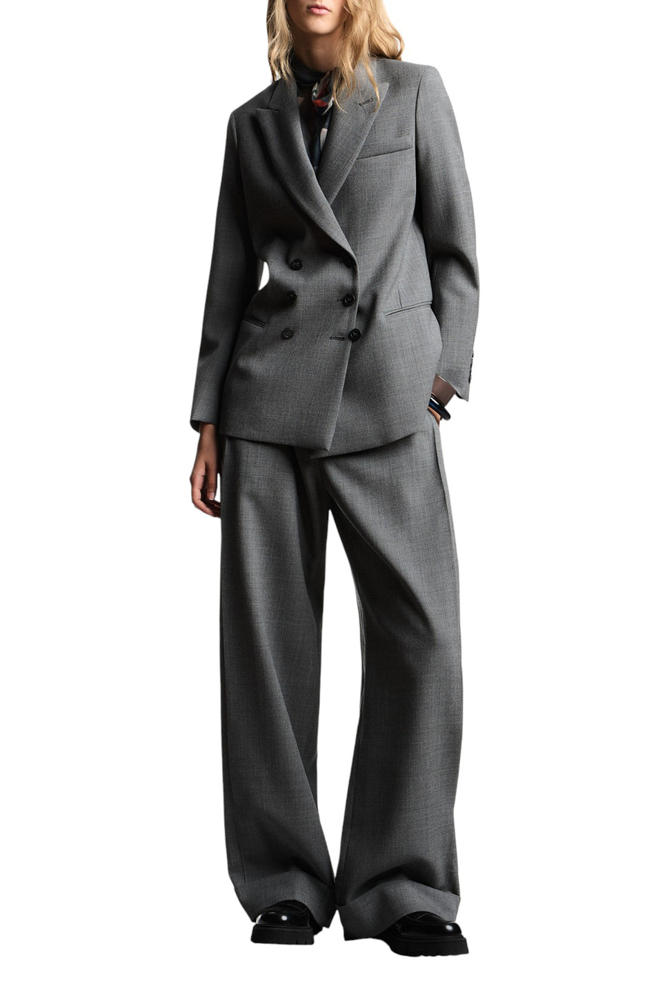 Женский Emporio Armani Брюки-палаццо из шерсти (цвет ), артикул EW003644-TE17036 | Фото 3