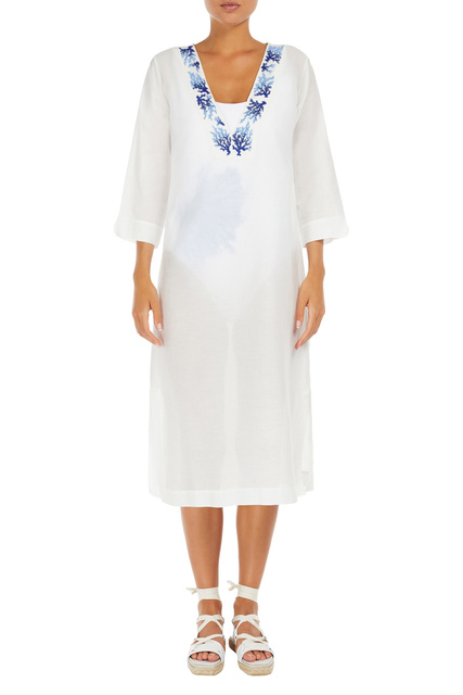 Платье ORIONE прямого кроя с рукавами 3/4|Основной цвет:Белый|Артикул:32210428 | Фото 2
