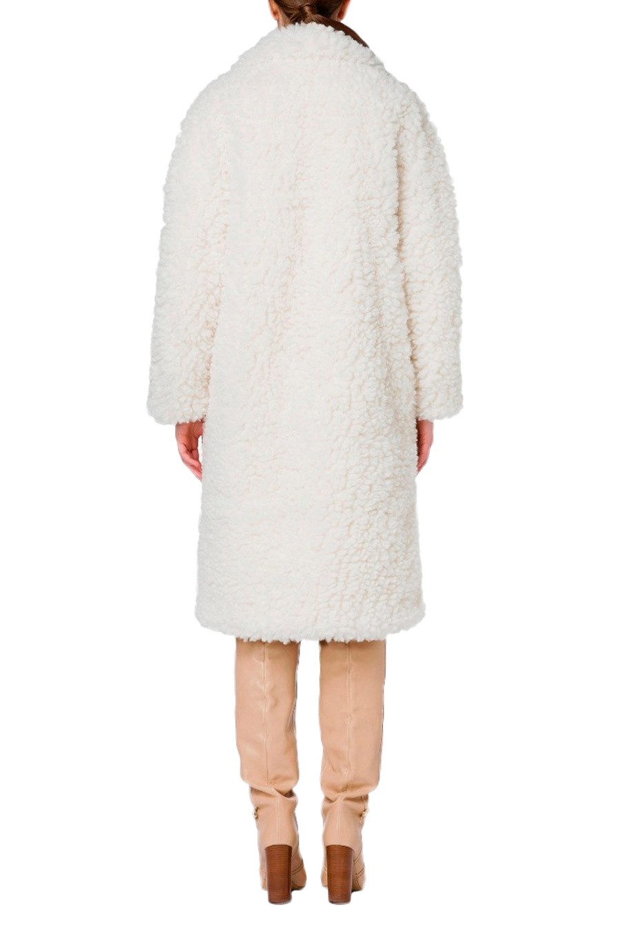 Двубортное пальто из искусственного меха|Основной цвет:Белый Женский Elisabetta Franchi Двубортное пальто из искусственного меха (цвет ), артикул CP37E16E2 | Фото 3