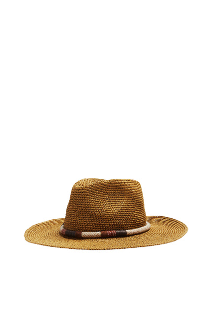 Плетеная шляпа со шнурком|Основной цвет:Бежевый|Артикул:194733 | Фото 1