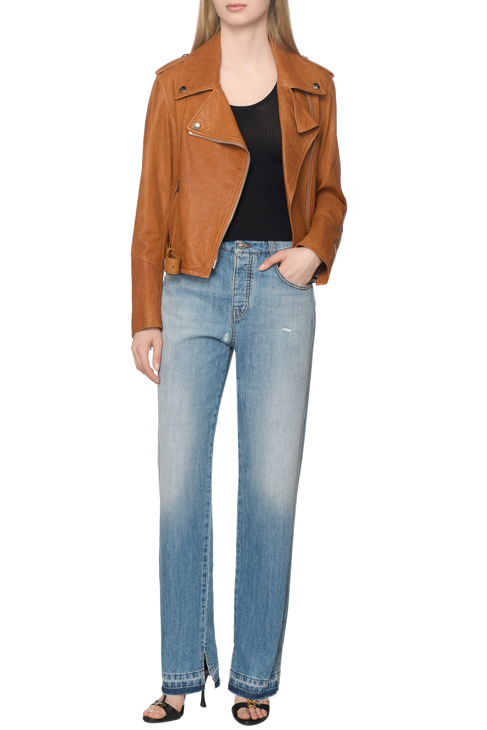 Женский ERMANNO SCERVINO Джинсы с эффектом потертости (цвет ), артикул D487P306GKW | Фото 3