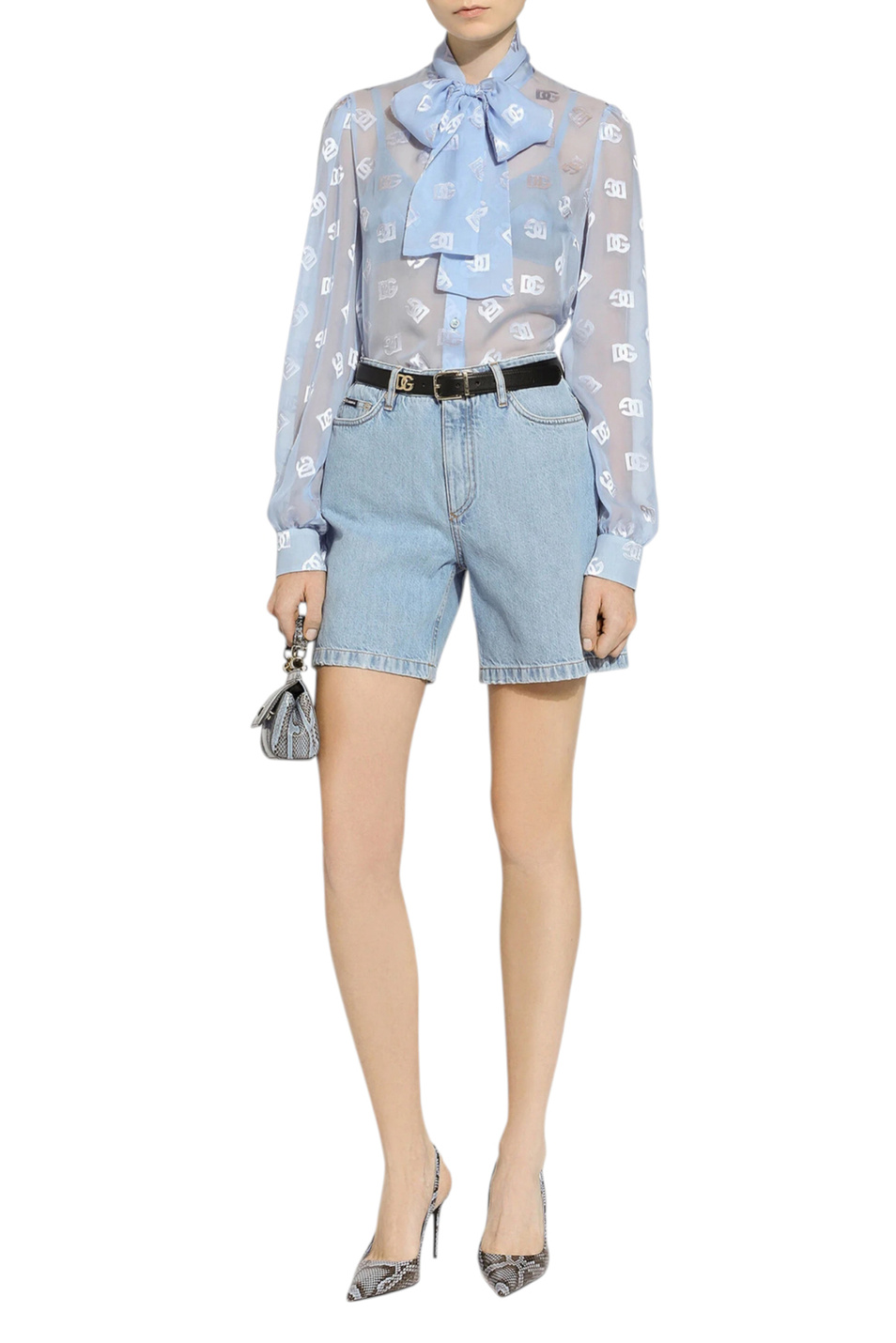 Шорты джинсовые|Основной цвет:Голубой Женский Dolce & Gabbana Шорты джинсовые (цвет ), артикул FTC61D-G8LU4 | Фото 2