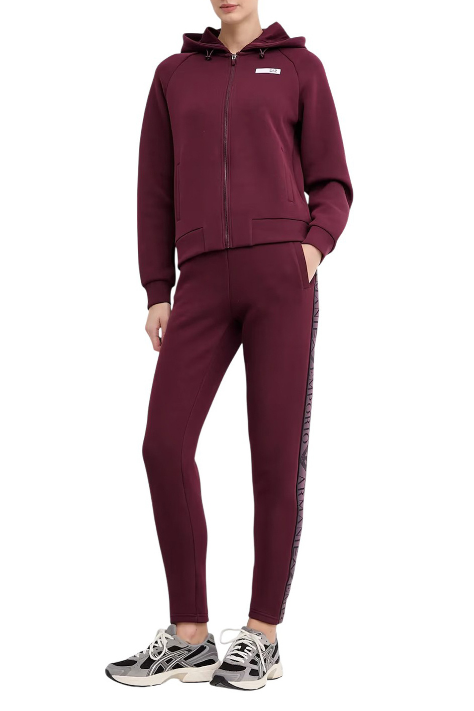 Толстовка с логотипом|Основной цвет:Бордовый Женский EA7 Толстовка с логотипом (цвет ), артикул 7W000675-AF13151 | Фото 3