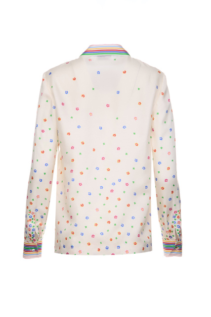 Блузка из чистого шелка с принтом|Основной цвет:Кремовый|Артикул:2R3ABL056PP | Фото 2