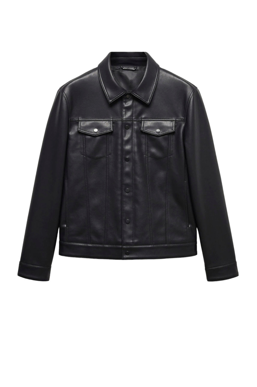 Куртка BLAS из искусственной кожи с карманами|Основной цвет:Черный|Артикул:67020621 | Фото 1