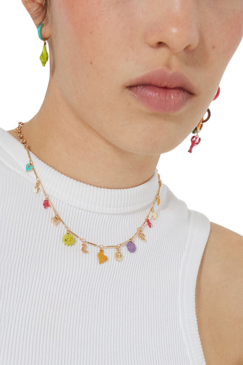 Женский Parfois Ожерелье с разноцветными подвесками (цвет ), артикул 219376 | Фото 2