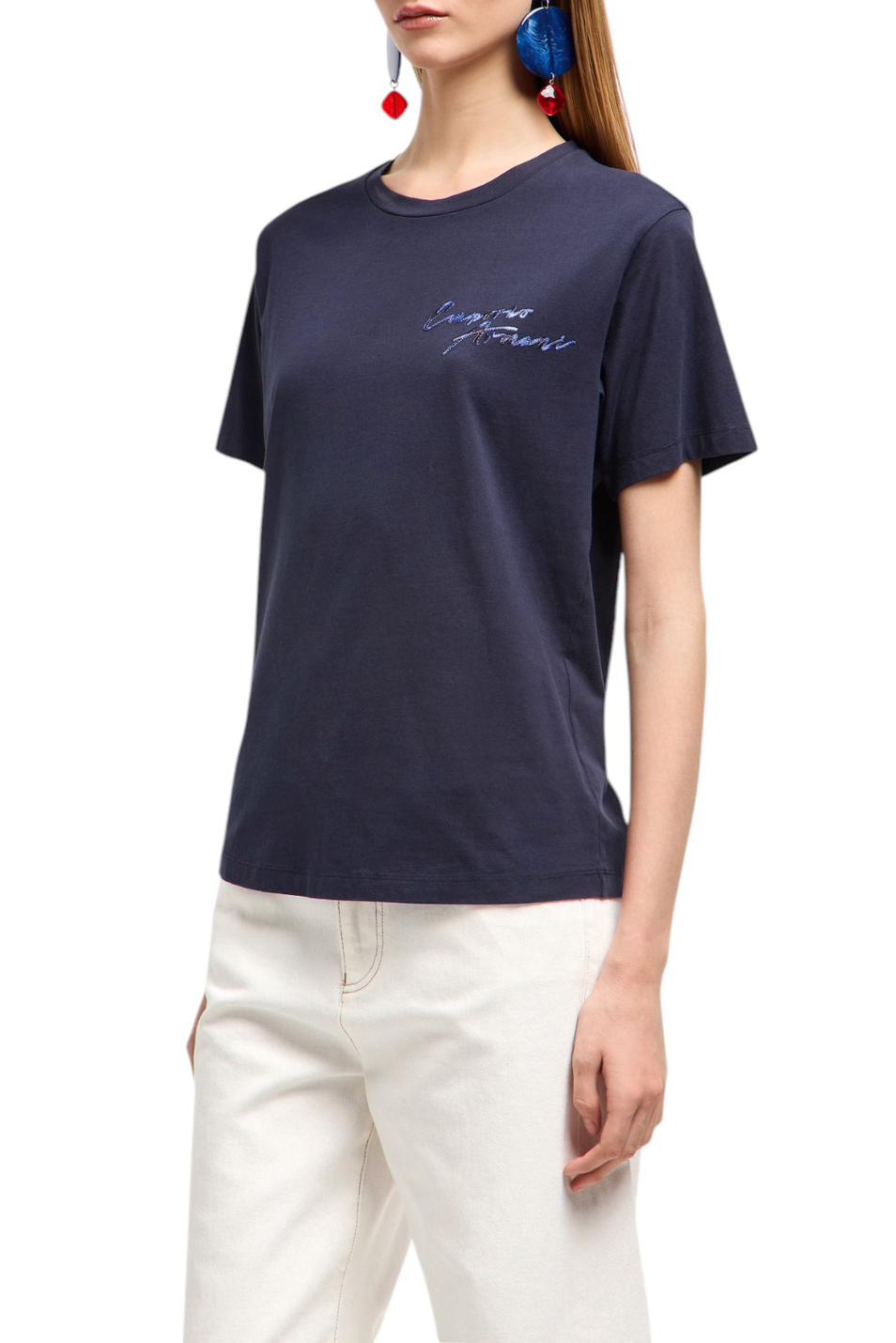 Женский Emporio Armani Футболка с логотипом (цвет ), артикул EW000903-AF12597 | Фото 3
